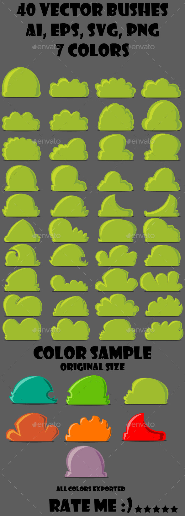 GraphicRiver 40 vector bushes 11104115 GraphicRiver 40 vector bushes 11104115