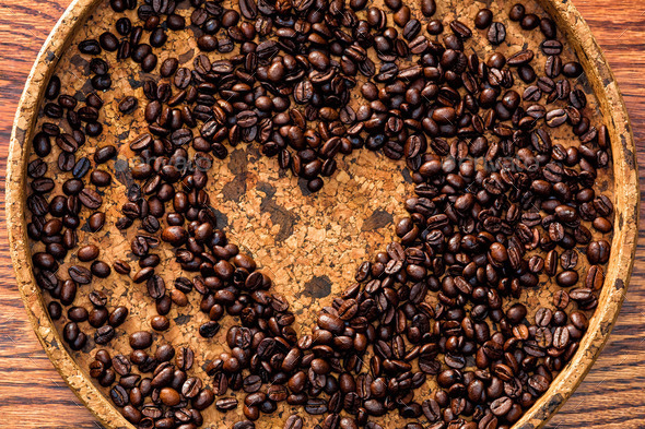 Heart shape made from coffee beans (Misc) Photo Download