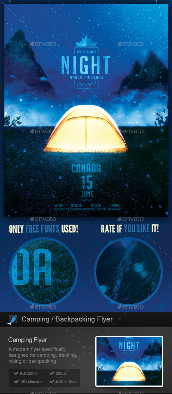 GraphicRiver Camping Nights Backpacking Flyer Template 11104906 GraphicRiver Camping Nights Backpacking Flyer Template 11104906