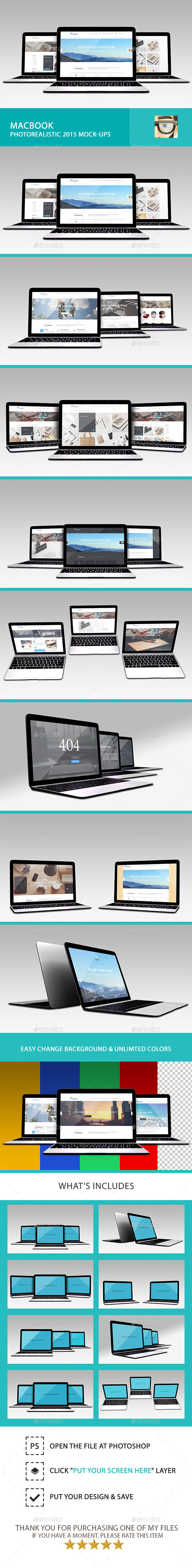 GraphicRiver MacBook Photorealistic 2015 Mock-Ups 11105190 GraphicRiver MacBook Photorealistic 2015 Mock-Ups 11105190