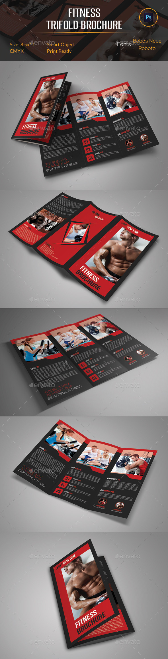 GraphicRiver Fitness Trifold Brochure 11105668 GraphicRiver Fitness Trifold Brochure 11105668