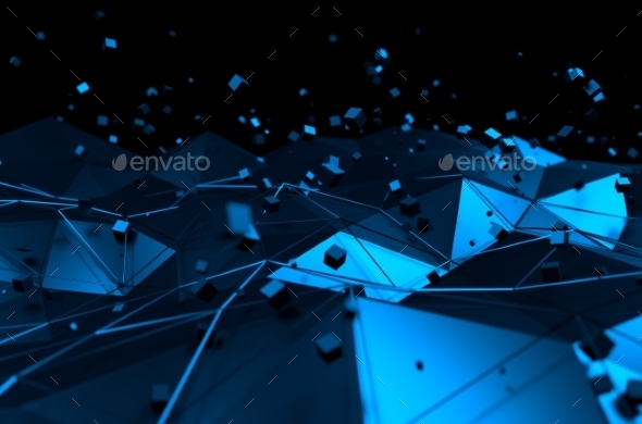 GraphicRiver Abstract 3D Rendering of Blue Surface with Chaotic 11106532 GraphicRiver Abstract 3D Rendering of Blue Surface with Chaotic 11106532