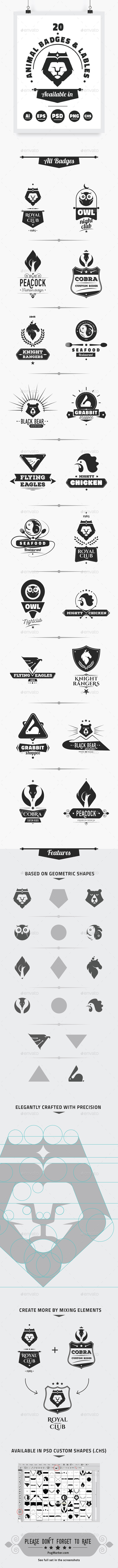 Animal Badges & Labels (Badges & Stickers)