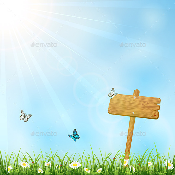 GraphicRiver Nature Background with Wooden Sign 11111556 GraphicRiver Nature Background with Wooden Sign 11111556