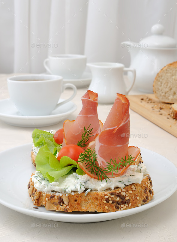 Appetizer with ham and ricotta (Misc) Photo Download