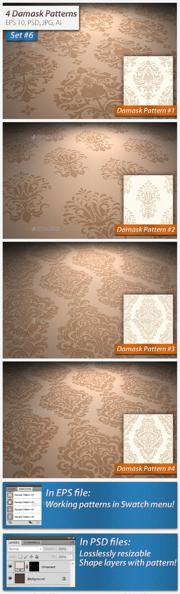 GraphicRiver Seamless Damask Patterns Set 11114041 GraphicRiver Seamless Damask Patterns Set 11114041