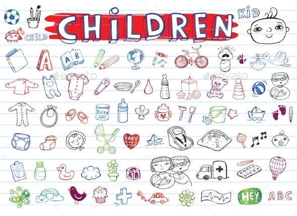 GraphicRiver Children Icon Set 11114519 GraphicRiver Children Icon Set 11114519