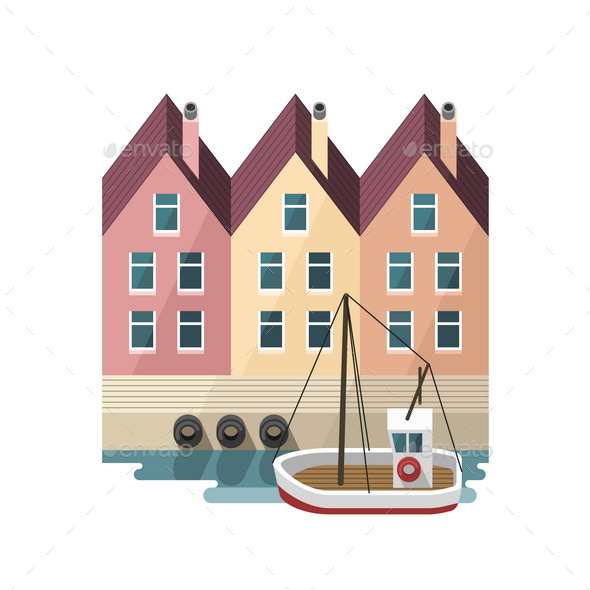 GraphicRiver Houses on the Waterfront 11114797 GraphicRiver Houses on the Waterfront 11114797