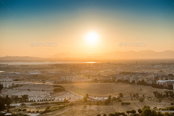 Sunset over europian city (Misc) Photo Download