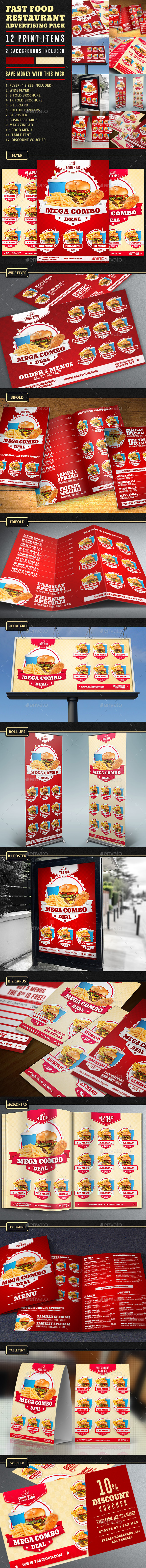 Restaurant Fast Food Advertising Bundle Pack (Print Templates)