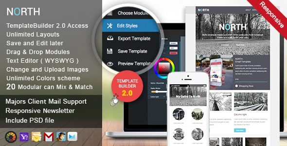 North Responsive Email + Template Builder