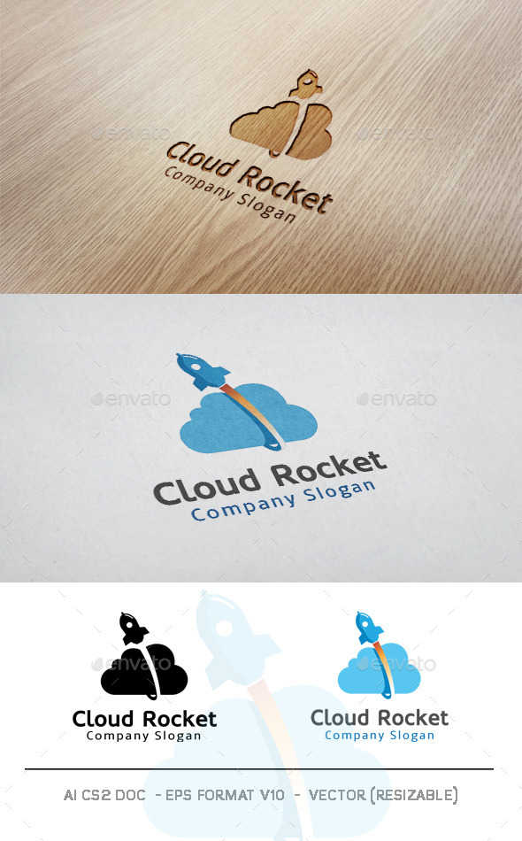 GraphicRiver Cloud Rocket Logo 11118398 GraphicRiver Cloud Rocket Logo 11118398