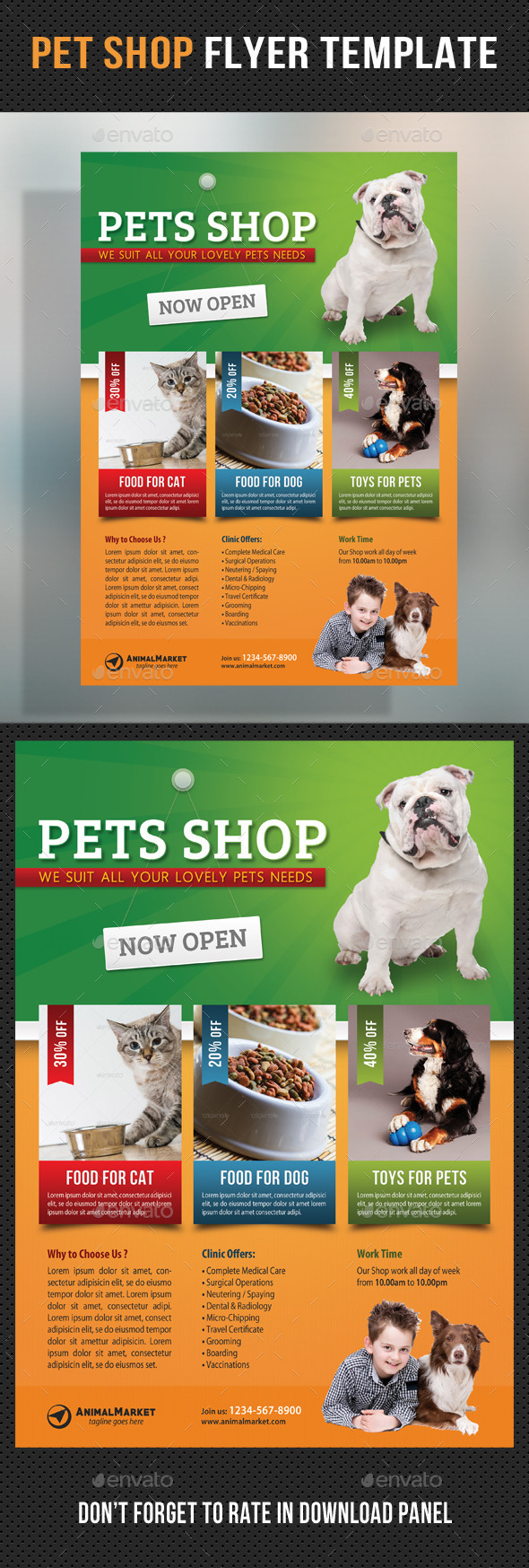 GraphicRiver Pet Shop Flyer Template 11118556 GraphicRiver Pet Shop Flyer Template 11118556