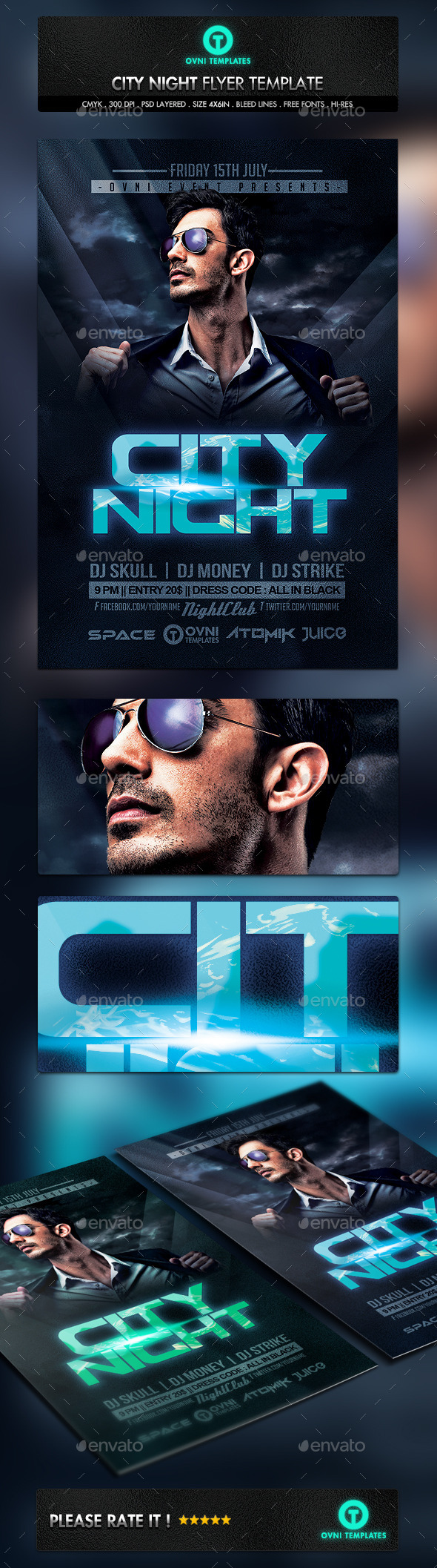 GraphicRiver City Night Flyer Template 11118559 GraphicRiver City Night Flyer Template 11118559