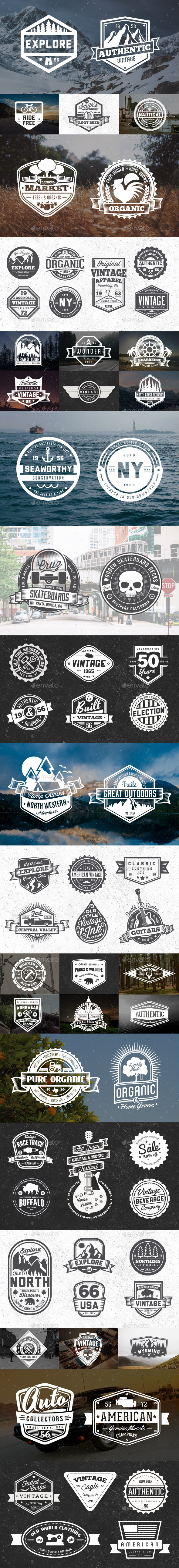 GraphicRiver 65 Vintage Badges and Logos Bundle 11118584 GraphicRiver 65 Vintage Badges and Logos Bundle 11118584