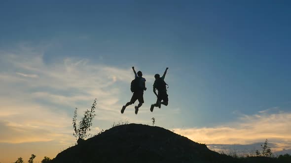 Videohive Hikers Happy Jump 18874102