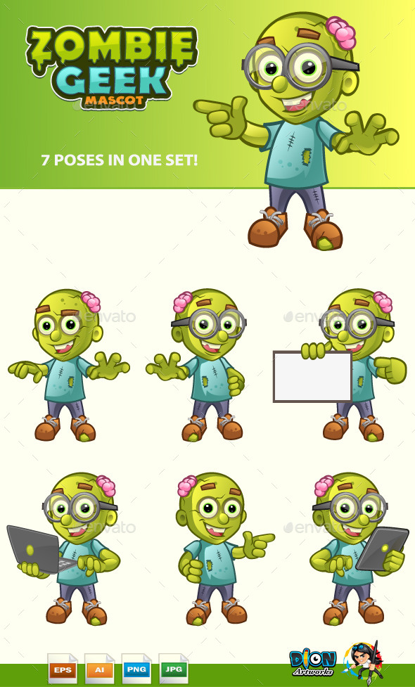 GraphicRiver Zombie Geek Mascot 11122009 GraphicRiver Zombie Geek Mascot 11122009