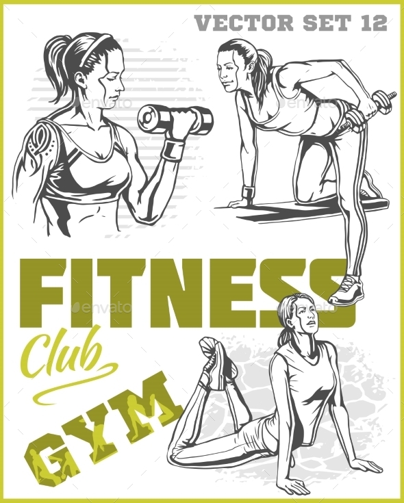 GraphicRiver Healthy Fitness Girls 11122573 GraphicRiver Healthy Fitness Girls 11122573