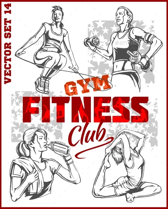 GraphicRiver Healthy Fitness Girls 11122597 GraphicRiver Healthy Fitness Girls 11122597
