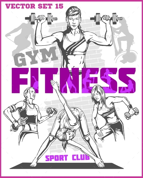 GraphicRiver Healthy Fitness Girls 11122598 GraphicRiver Healthy Fitness Girls 11122598