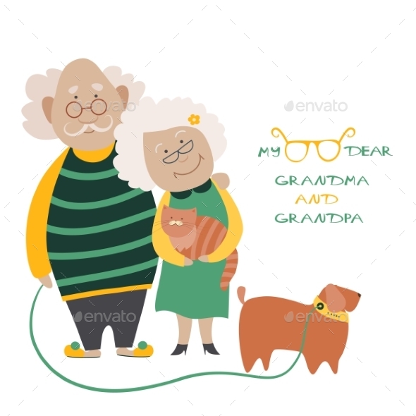 GraphicRiver Elderly Couple With Their Dog 11122830 GraphicRiver Elderly Couple With Their Dog 11122830