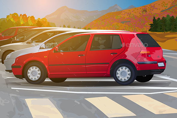 GraphicRiver Autumn Car Parking 11124647 GraphicRiver Autumn Car Parking 11124647