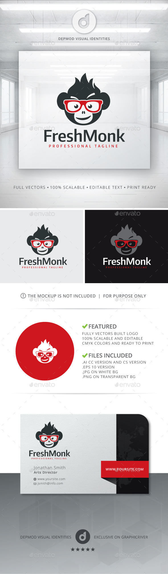 GraphicRiver Fresh Monk Logo 11125630 GraphicRiver Fresh Monk Logo 11125630
