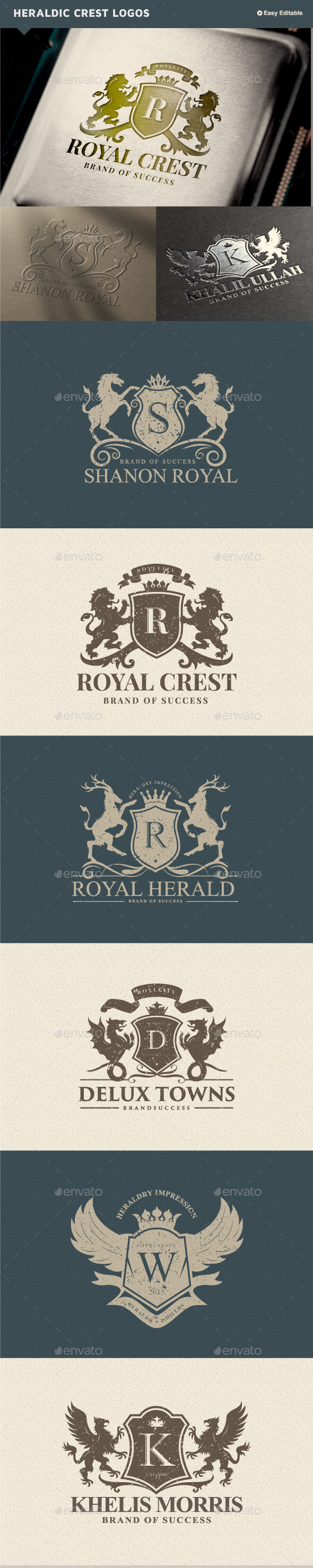 GraphicRiver Luxury Heraldic Crest Logos 11125655 GraphicRiver Luxury Heraldic Crest Logos 11125655