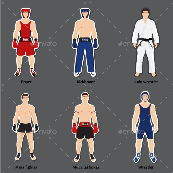 GraphicRiver Set of Different Fighters 11126355 GraphicRiver Set of Different Fighters 11126355