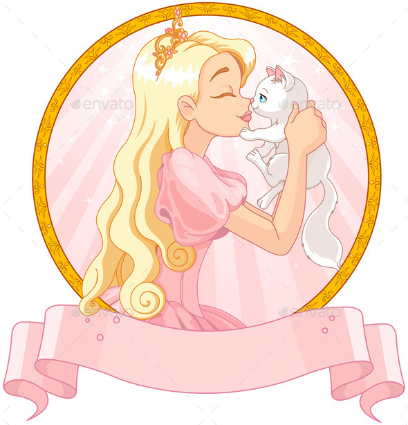 GraphicRiver Princess and Cat 11128292 GraphicRiver Princess and Cat 11128292