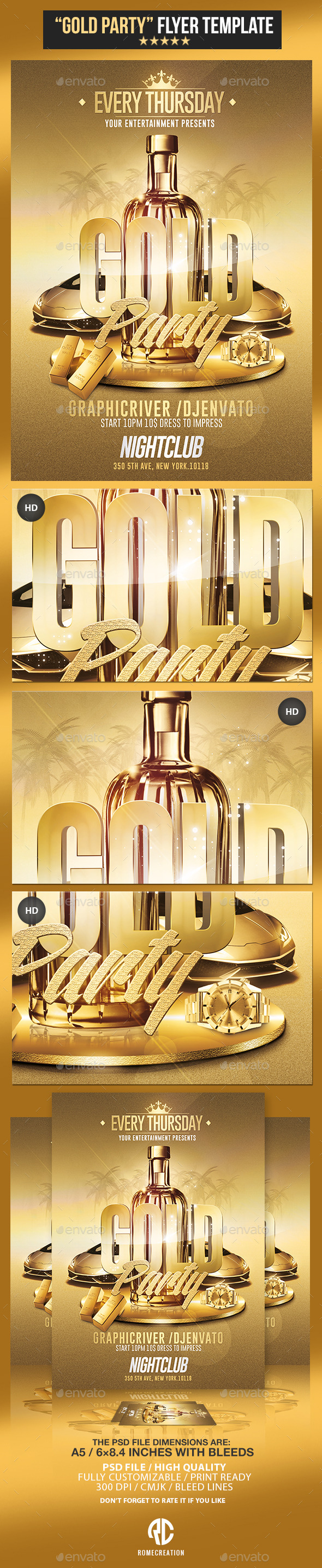 GraphicRiver Gold Party Psd Flyer Template 11129405 GraphicRiver Gold Party Psd Flyer Template 11129405