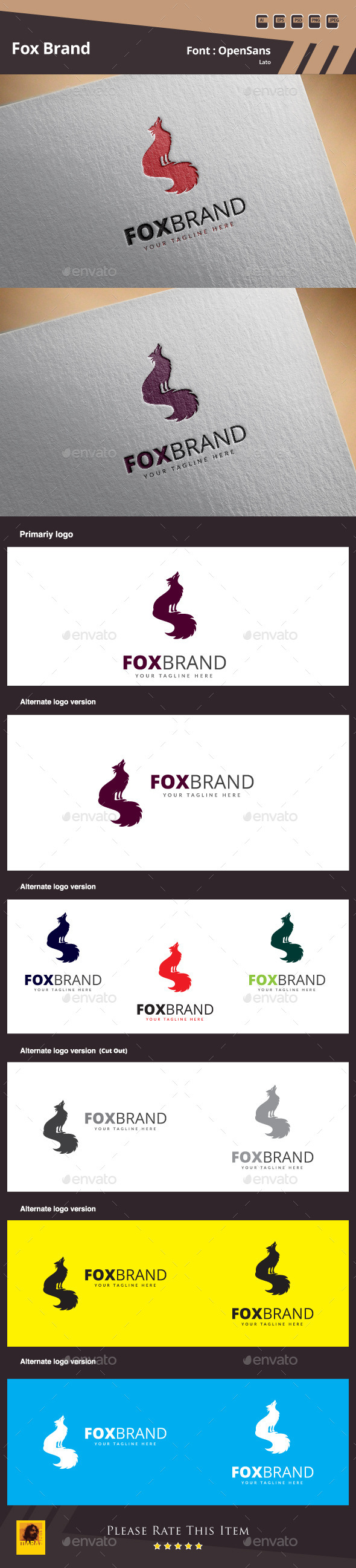 GraphicRiver Fox Brand Logo Template 11130615 GraphicRiver Fox Brand Logo Template 11130615