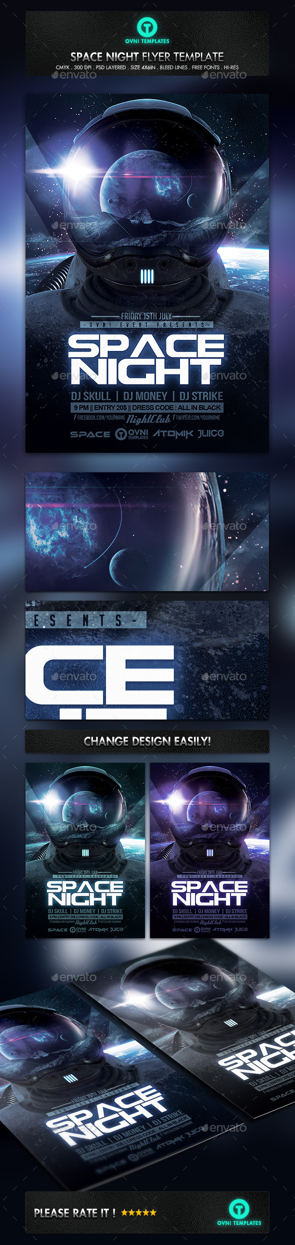 Space Night Flyer Template (Flyers)