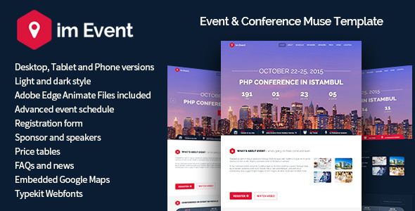 ImEvent - Event Conference Landing Muse Template