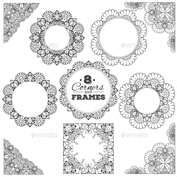 GraphicRiver Set of Lace Borders 11136005 GraphicRiver Set of Lace Borders 11136005