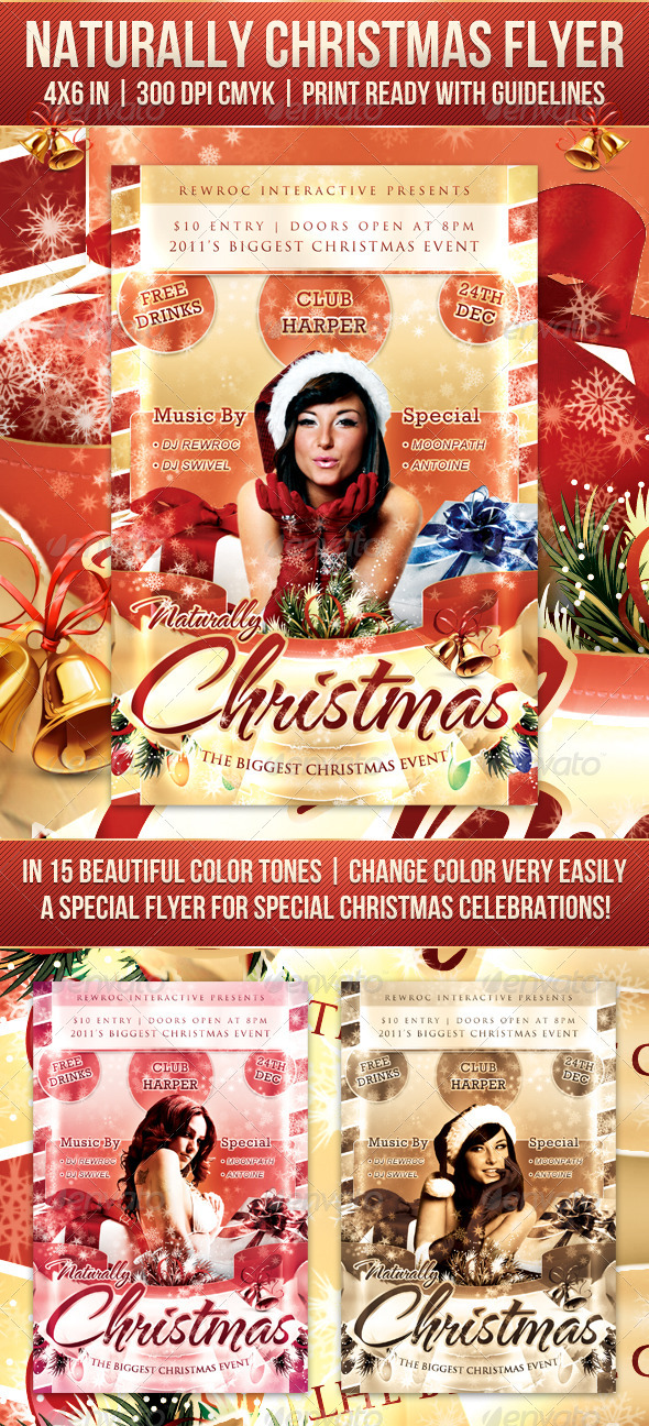 Naturally Christmas Flyer - Clubs & Parties Events