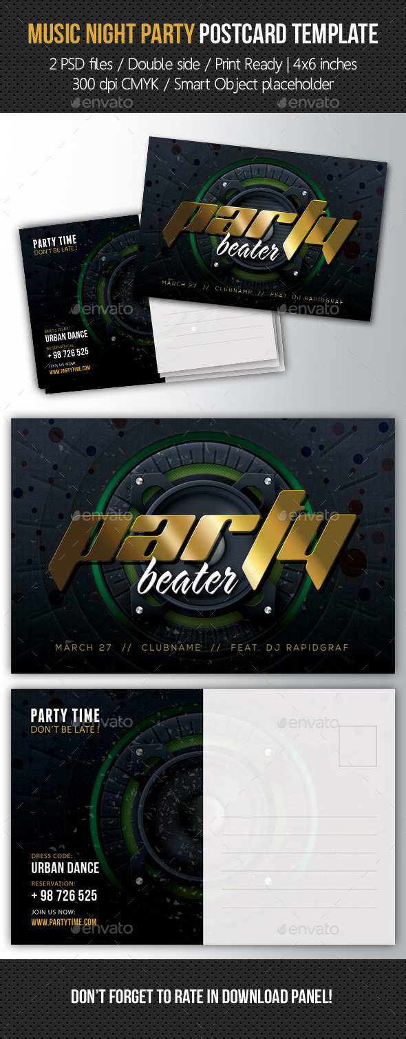 GraphicRiver Music Night Party Postcard Template V07 10513191 GraphicRiver Music Night Party Postcard Template V07 10513191