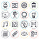 Cinema and Entertainment Line Icons