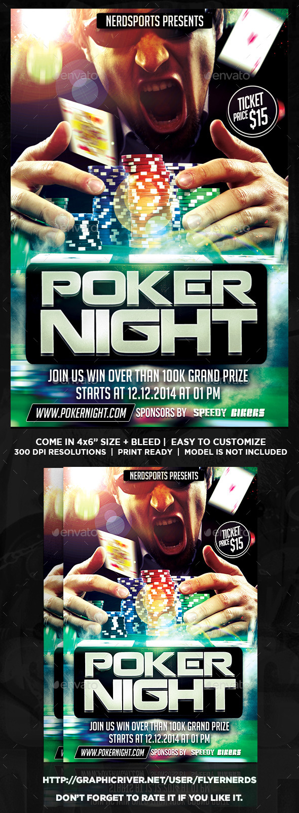 Poker Tournament Sports Flyer (Sports)