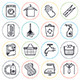 Housework and Cleaning Line Icons