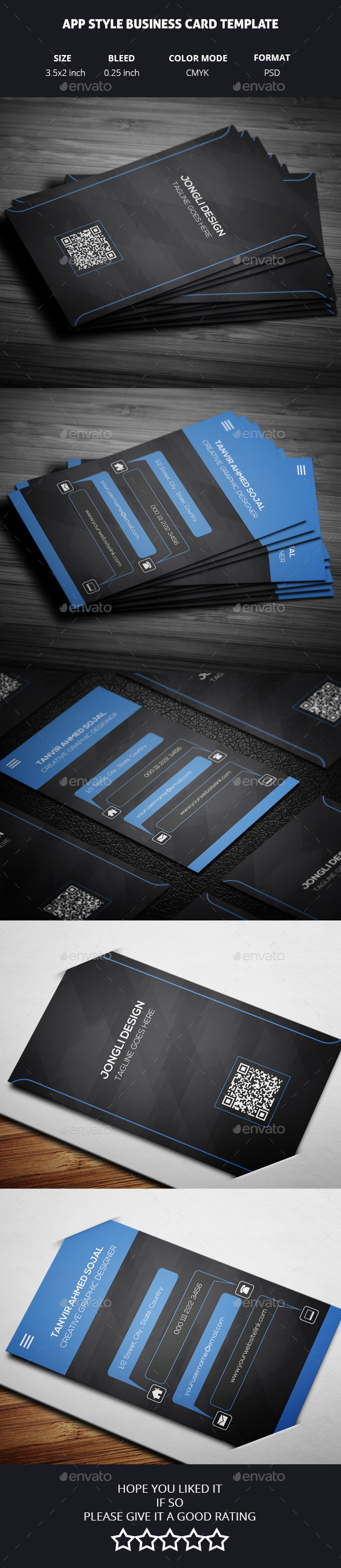 App Style Business Card Template (Creative)