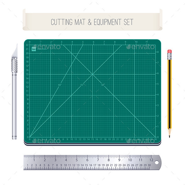 GraphicRiver Cutting Mat and Equipment Set 11125591 GraphicRiver Cutting Mat and Equipment Set 11125591
