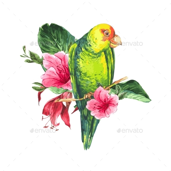 GraphicRiver Watercolor Exotic Vintage Card with Blue Berries 11146075 GraphicRiver Watercolor Exotic Vintage Card with Blue Berries 11146075