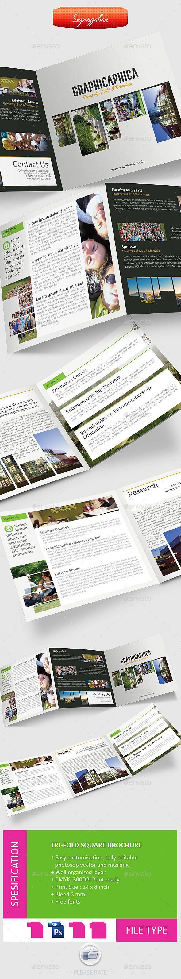 GraphicRiver Graphica Tri-fold Square Brochure 11084157 GraphicRiver Graphica Tri-fold Square Brochure 11084157