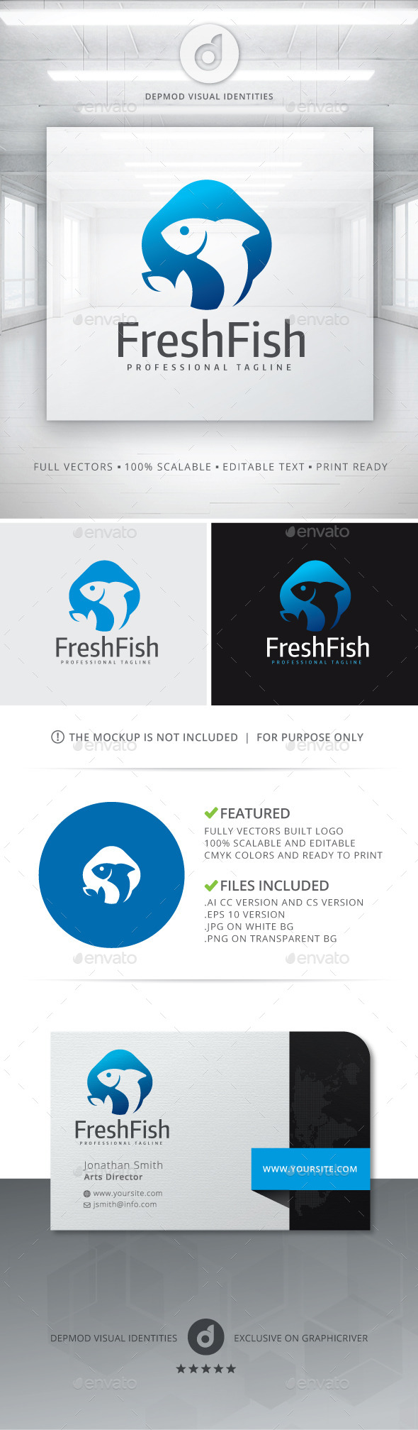 GraphicRiver Fresh Fish Logo 11146403 GraphicRiver Fresh Fish Logo 11146403