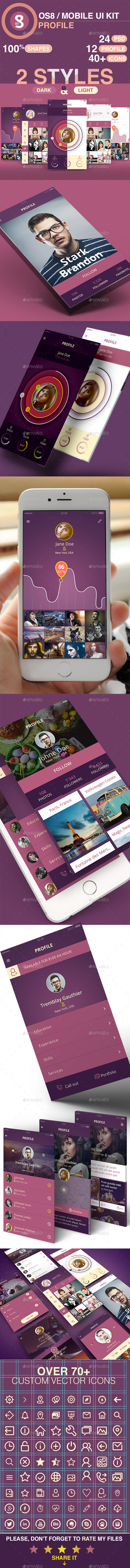 GraphicRiver Profile Mobile UI Kit 11130033 GraphicRiver Profile Mobile UI Kit 11130033