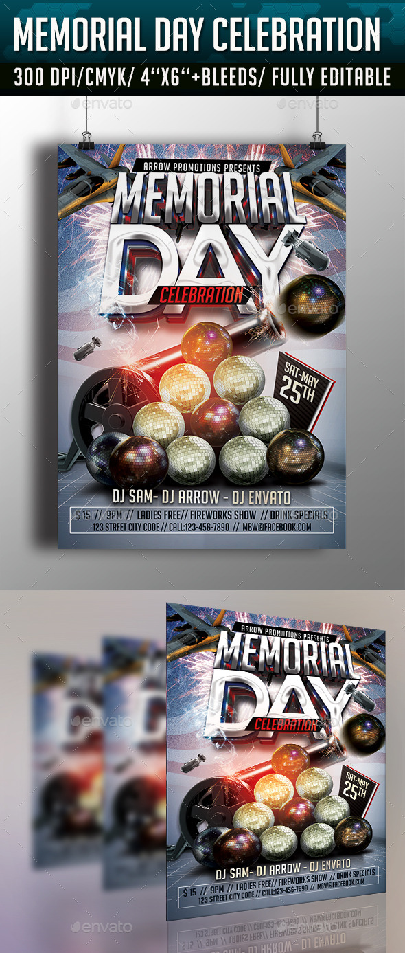 GraphicRiver Memorial Day Celebration Flyer 11148925 GraphicRiver Memorial Day Celebration Flyer 11148925