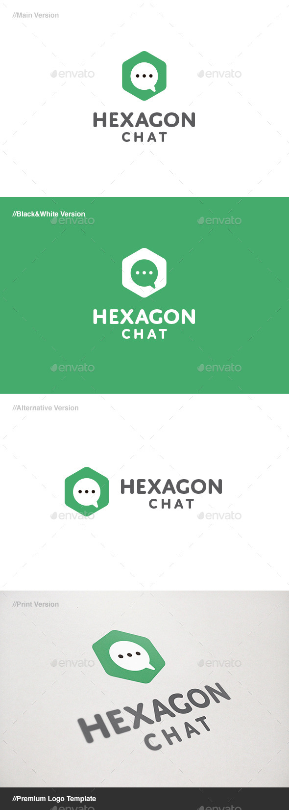 GraphicRiver Hexagon Chat Logo 11149664 GraphicRiver Hexagon Chat Logo 11149664
