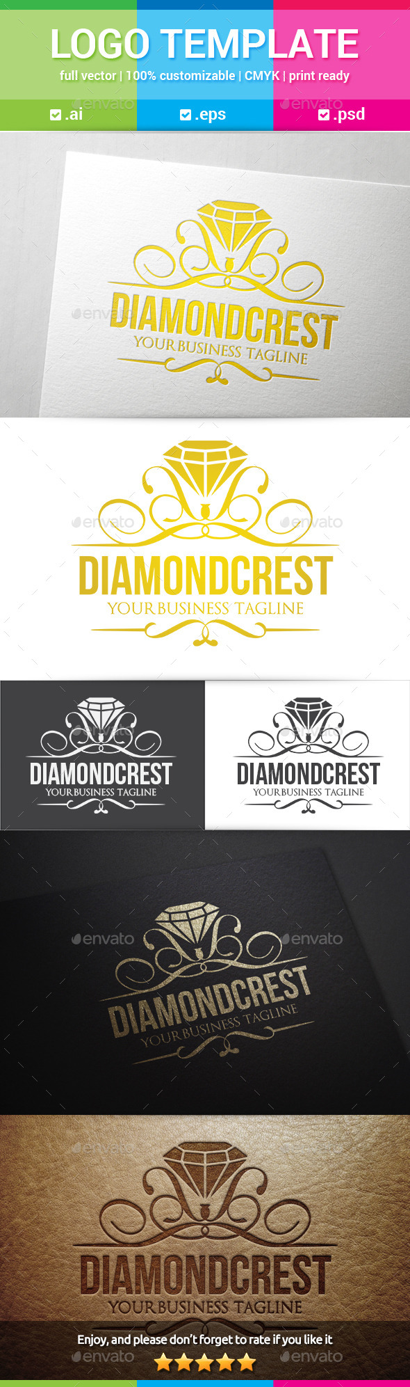 GraphicRiver Diamond Crest Logo 11151356 GraphicRiver Diamond Crest Logo 11151356