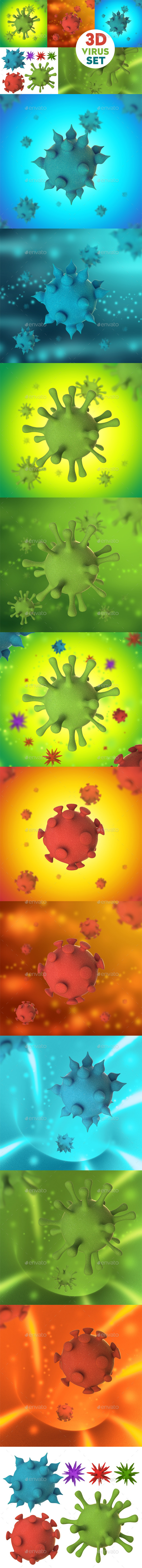 GraphicRiver Virus and Bacteria 3D Illustration Set 11139723 GraphicRiver Virus and Bacteria 3D Illustration Set 11139723